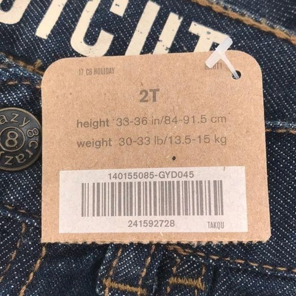 NWT Crazy 8 Boy's 2T Bootcut Jeans - Picture 3 of 3
